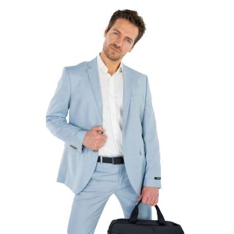 Chemise en coton blanche unie avec une couple slim et un col italien - Image 3