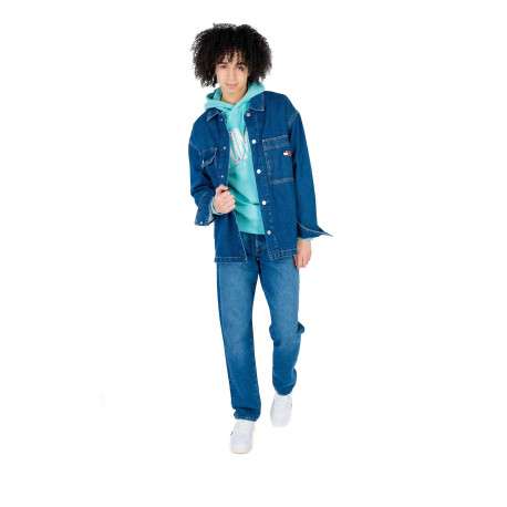 Jean Chris en coton mélangé indigo avec une coupe regular et patch à l'arrière - Image 2