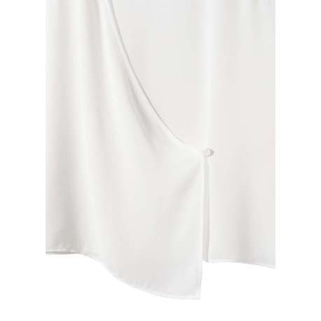 T-shirt sans manches blanc uni avec une coupe asymétrique et un col rond - Image 7
