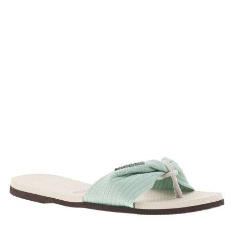 Tongs antidérapantes à entre-doigts liant la sangle beige à lurex du coup-de-pied - Image 3