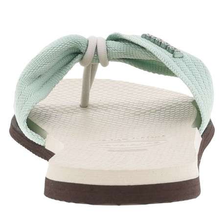 Tongs antidérapantes à entre-doigts liant la sangle beige à lurex du coup-de-pied - Image 6