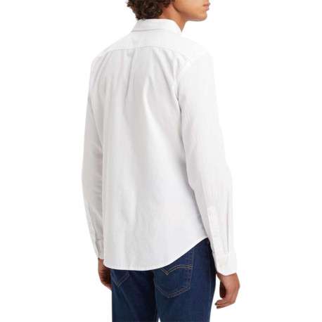 Chemise blanche en coton unie avec une coupe ajustée et un col français - Image 2