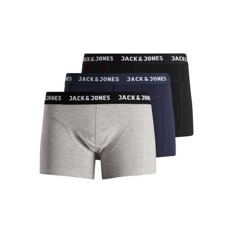 Lot de 3 boxer en coton multicolore uni avec une coupe fermée et nom imprimé