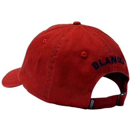 Casquette Dad Cap en coton rouge unie avec logo de la marque cousu en patch - Image 2