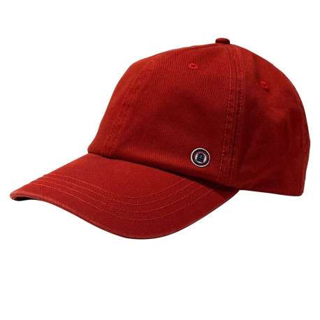 Casquette Dad Cap en coton rouge unie avec logo de la marque cousu en patch - Image 3
