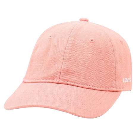 Casquette Dad Cap en coton rose unie avec nom de la marque brodé en blanc