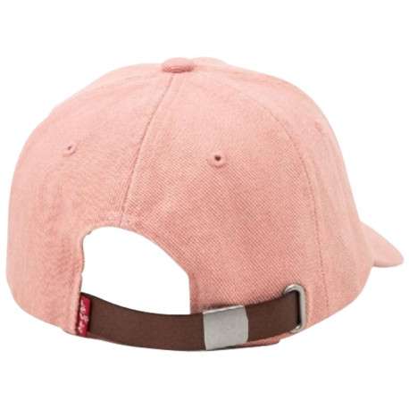 Casquette Dad Cap en coton rose unie avec nom de la marque brodé en blanc - Image 2