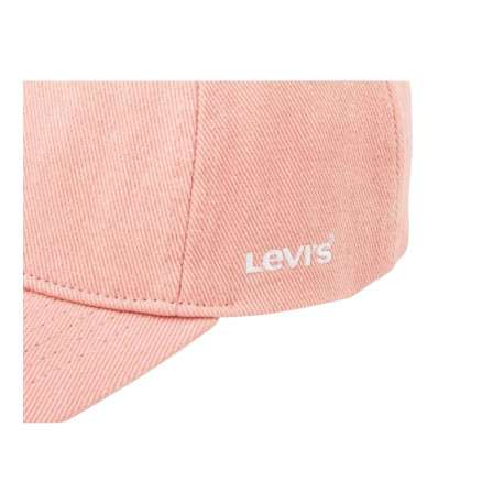 Casquette Dad Cap en coton rose unie avec nom de la marque brodé en blanc - Image 3