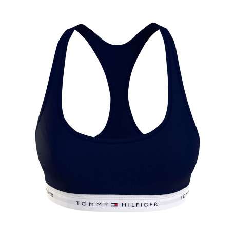 Brassière marine unie avec une bande élastiquée sous la poitrine