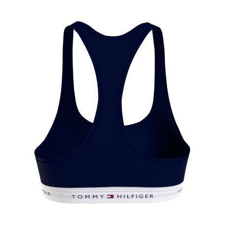 Brassière marine unie avec une bande élastiquée sous la poitrine - Image 2