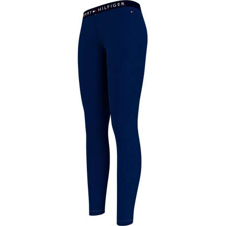 Legging en coton biologique mélangé bleu uni avec une coupe slim - Image 3