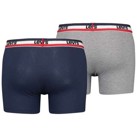 Lot de 2 Boxers bicolore marine et gris clair en coton biologique - Image 2