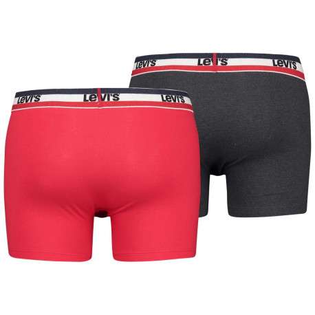 Lot de 2 Boxers bicolore rouge et gris foncé en coton biologique - Image 2