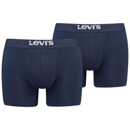Lot de 2 Boxers marine en coton biologique et avec une ceinture élastiquée