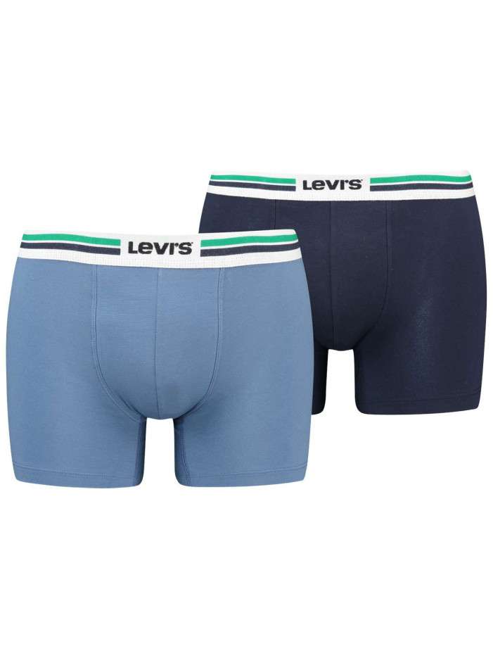 Lot de 2 Boxers bleu uni en...