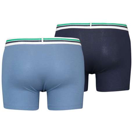 Lot de 2 Boxers bleu uni en coton biologique avec une ceinture élastiquée - Image 2