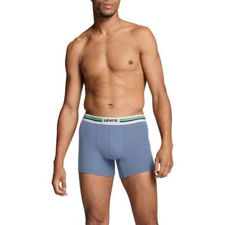 Lot de 2 Boxers bleu uni en coton biologique avec une ceinture élastiquée - Image 3
