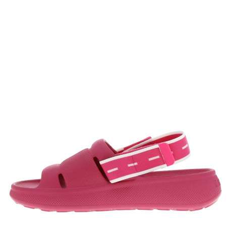 Claquettes fuchsia moulées à semelle plateforme basse et bande élastiquée