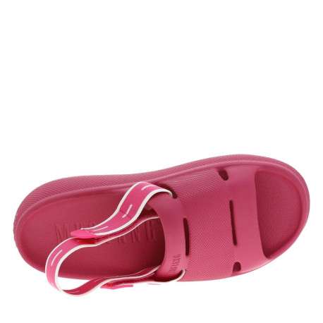 Claquettes fuchsia moulées à semelle plateforme basse et bande élastiquée - Image 4