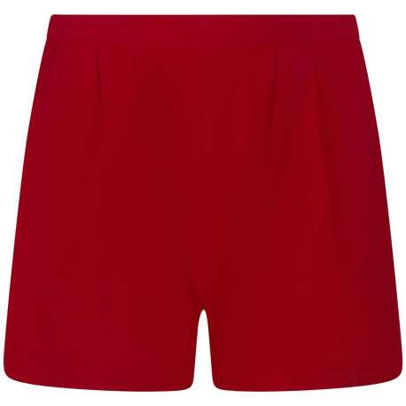 Short en coton rouge uni avec une coupe chino et deux poches latérales