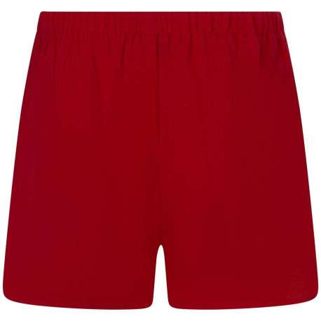Short en coton rouge uni avec une coupe chino et deux poches latérales - Image 2