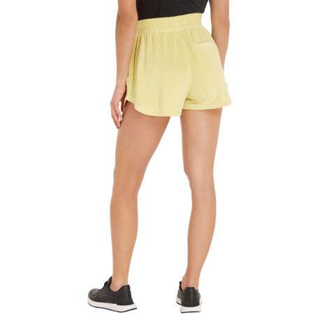 Short jaune uni avec une coupe droite et resserré au niveau de la taille - Image 3
