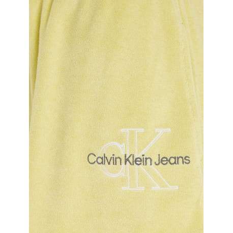 Short jaune uni avec une coupe droite et resserré au niveau de la taille - Image 6