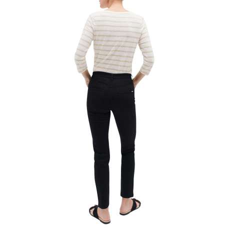 Pantalon en coton mélangé noir avec une coupe slim et une taille intermédiaire - Image 6
