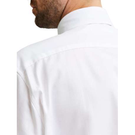 Chemise Methan blanche unie en coton avec un coupe droite et un col français - Image 5