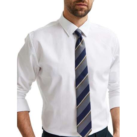 Chemise Methan blanche unie en coton avec un coupe droite et un col français - Image 6