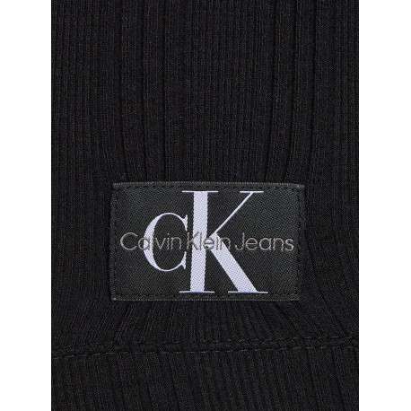 Chemisier en coton noir uni en maille jersey avec des manches longues - Image 11