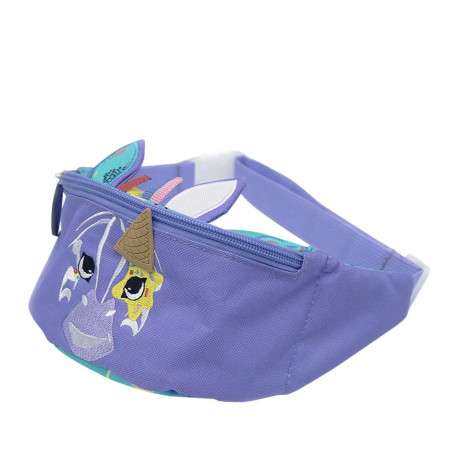 Banane Kiprokos Zèbre violette avec une fermeture zippée et un clip d'attache