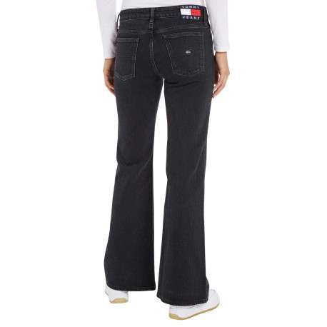 Jean Sophie en coton mélangé noir effet délavé avec une coupe bootcut - Image 3