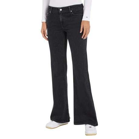 Jean Sophie en coton mélangé noir effet délavé avec une coupe bootcut - Image 4