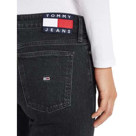 Jean Sophie en coton mélangé noir effet délavé avec une coupe bootcut - Image 5