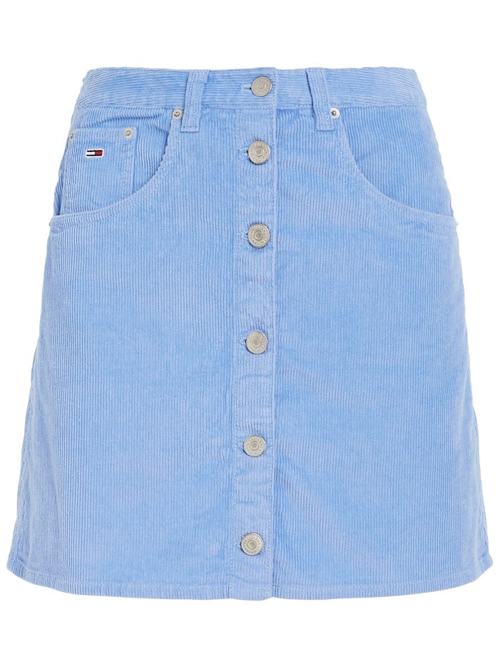 Jupe courte en coton bleu...