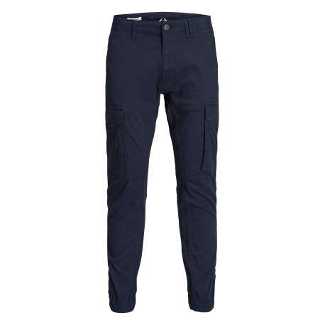 Pantalon cargo Paul Flake marine uni en coton mélangé avec une coupe droite