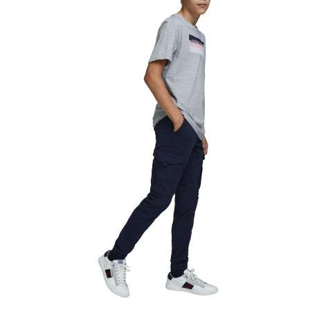 Pantalon cargo Paul Flake marine uni en coton mélangé avec une coupe droite - Image 5