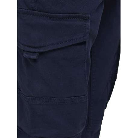 Pantalon cargo Paul Flake marine uni en coton mélangé avec une coupe droite - Image 8