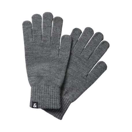 Gants Barry gris unis avec les poignets élastiqués en bord côte