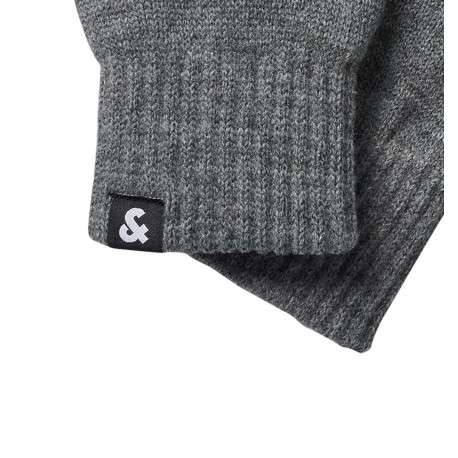 Gants Barry gris unis avec les poignets élastiqués en bord côte - Image 2
