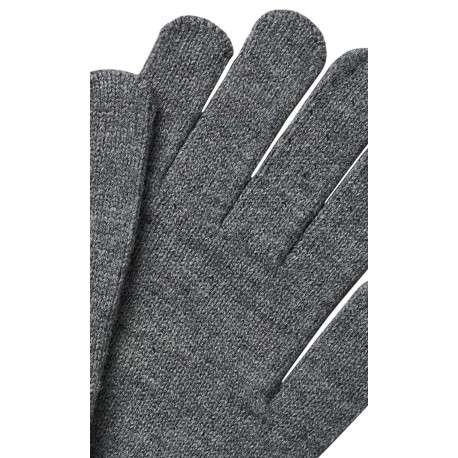 Gants Barry gris unis avec les poignets élastiqués en bord côte - Image 3