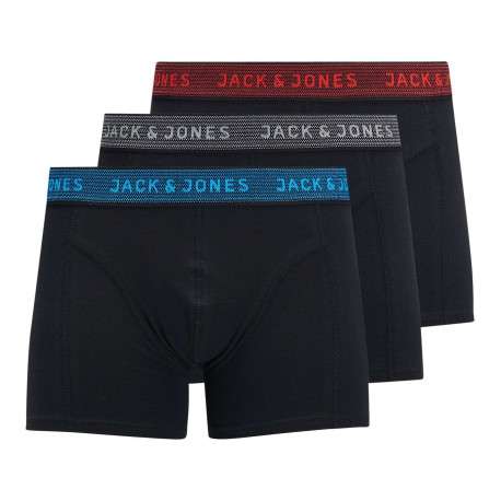 Lot de 3 boxers noir uni en coton avec tailles élastiquées logotypées