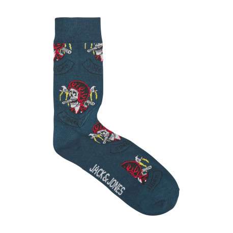 Lot de 5 chaussettes en coton mélangé avec deux printées et 3 unies - Image 2