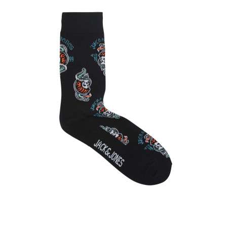Lot de 5 chaussettes en coton mélangé avec deux printées et 3 unies - Image 3