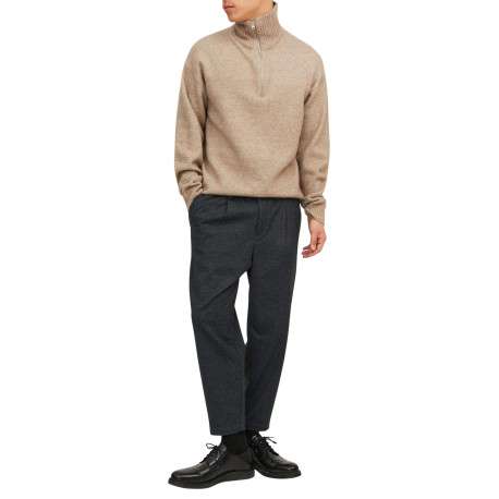 Pantalon chino anthracite uni avec une coupe droite et une taille élastiquée - Image 2