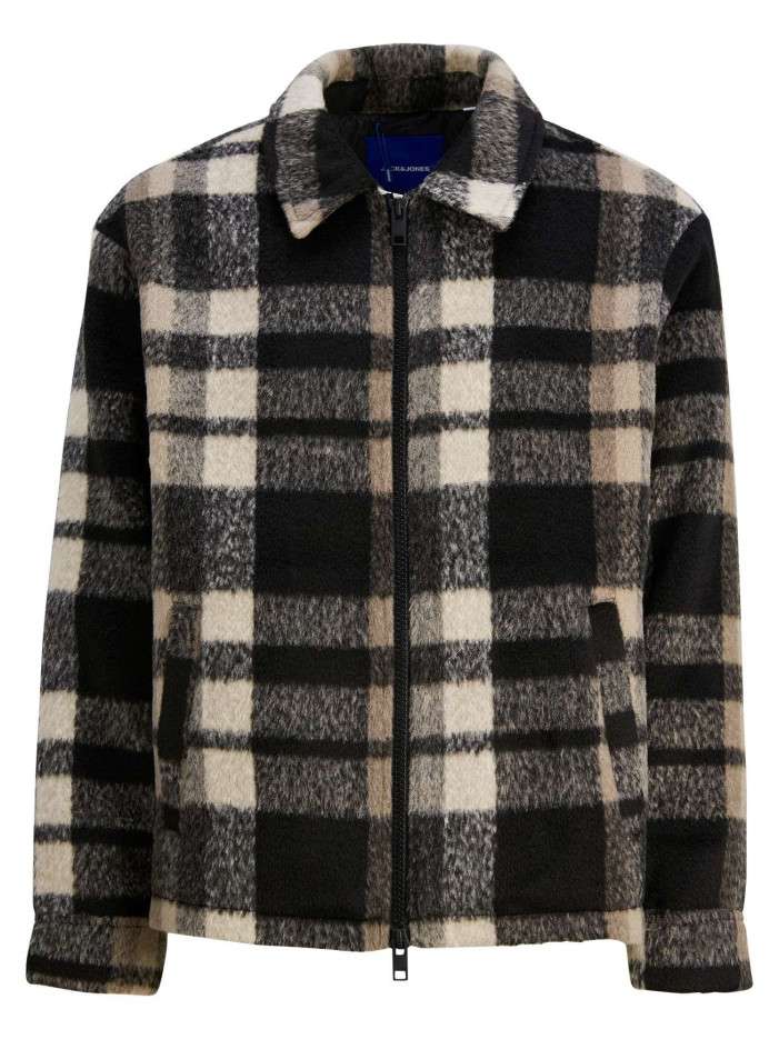 Blouson marron à carreaux...