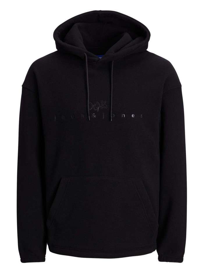 Sweat à capuche noir uni...
