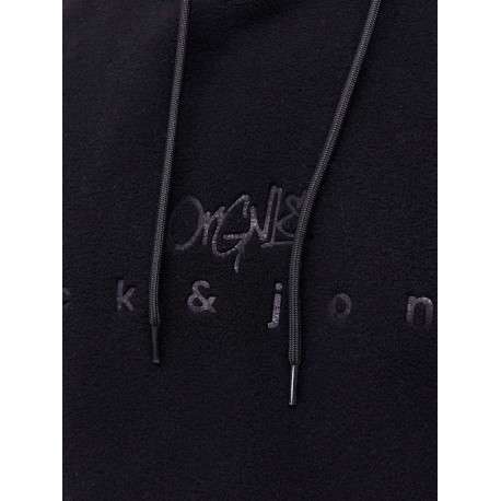 Sweat à capuche noir uni avec une coupe droite et une poche kangourou - Image 7