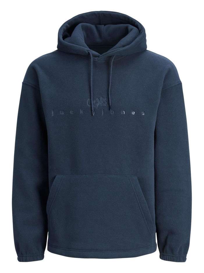 Sweat à capuche marine uni...